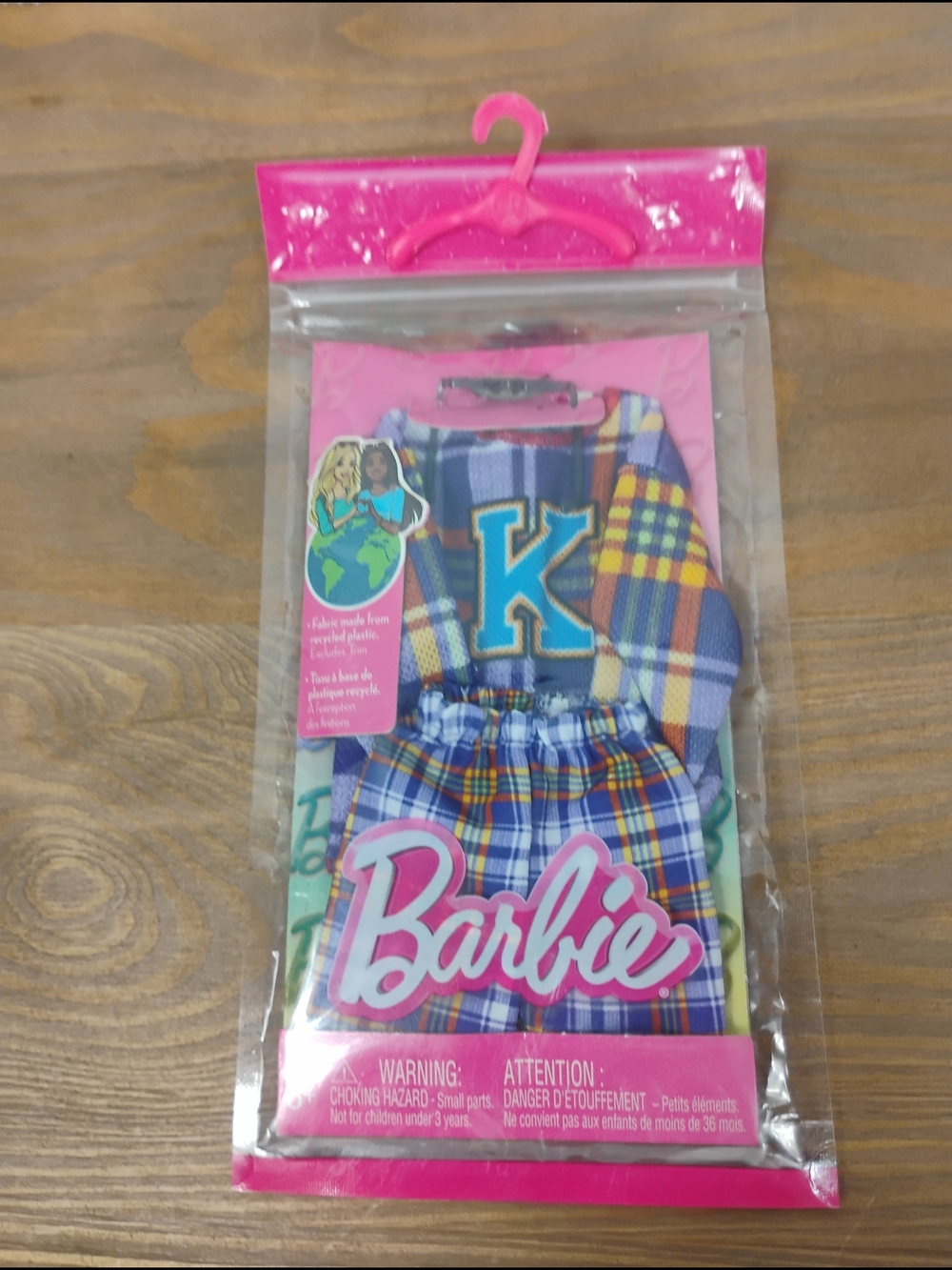 Barbie Blue Plaid Skirt & Top Set with Pink Pack Branding